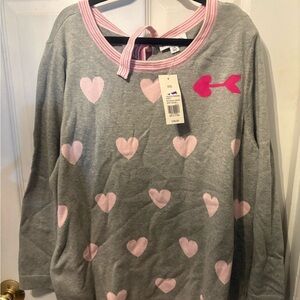 Kim Rogers Gray and Pink Heart Sweater